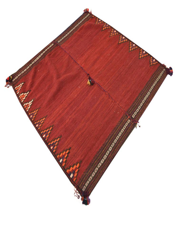 Detail image of  5' x 5' 2  Hand Woven Kilim Fars Wool Square Rug