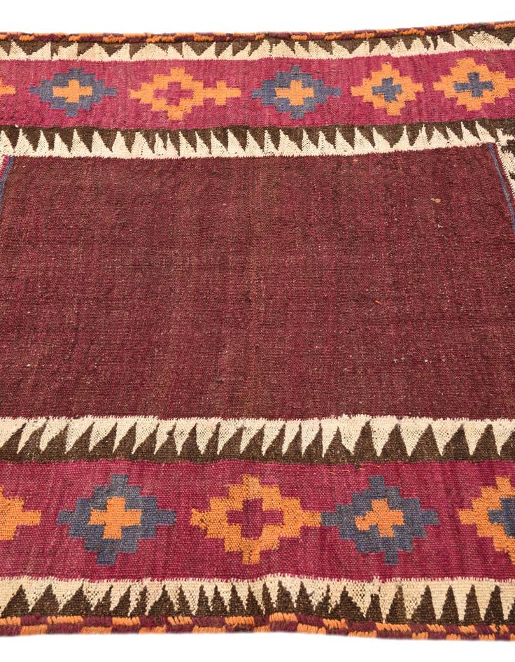 Detail image of  3' 8 x 4' 7  Hand Woven Kilim Fars Wool Square Rug