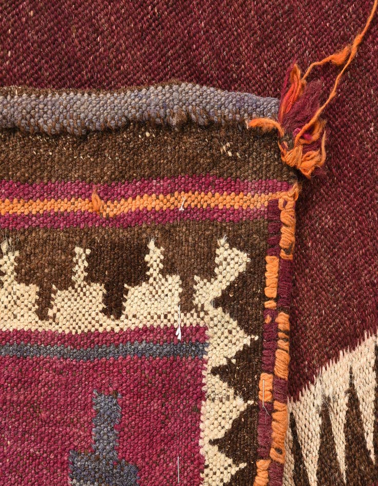 Detail image of  3' 8 x 4' 7  Hand Woven Kilim Fars Wool Square Rug