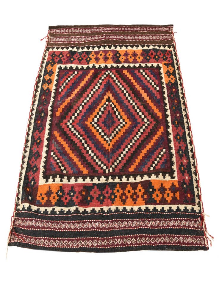 Detail image of  4' 5 x 4' 8  Hand Woven Kilim Fars Wool Square Rug