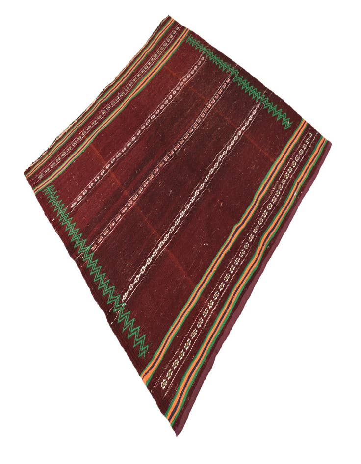 Detail image of  4' 2 x 4' 5  Hand Woven Kilim Fars Wool Square Rug