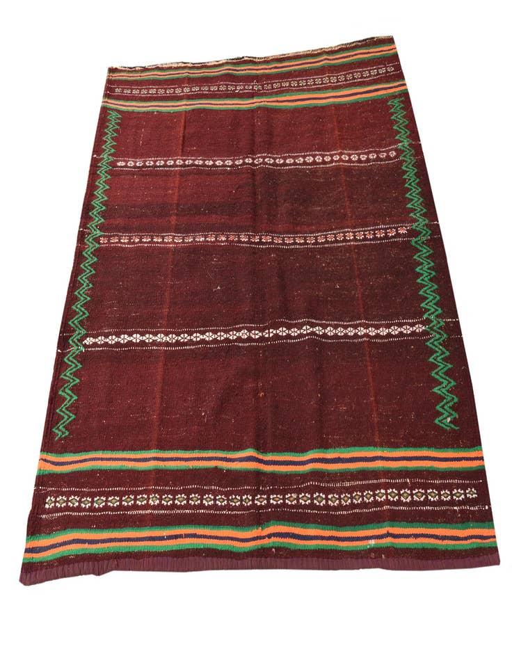 Detail image of  4' 2 x 4' 5  Hand Woven Kilim Fars Wool Square Rug