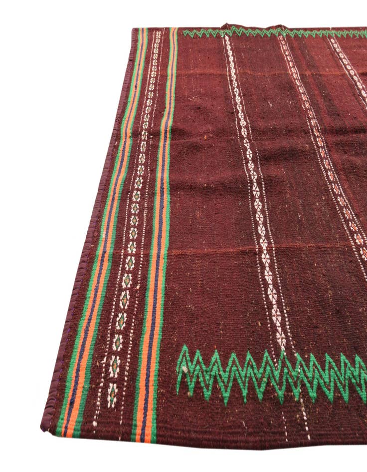 Detail image of  4' 2 x 4' 5  Hand Woven Kilim Fars Wool Square Rug