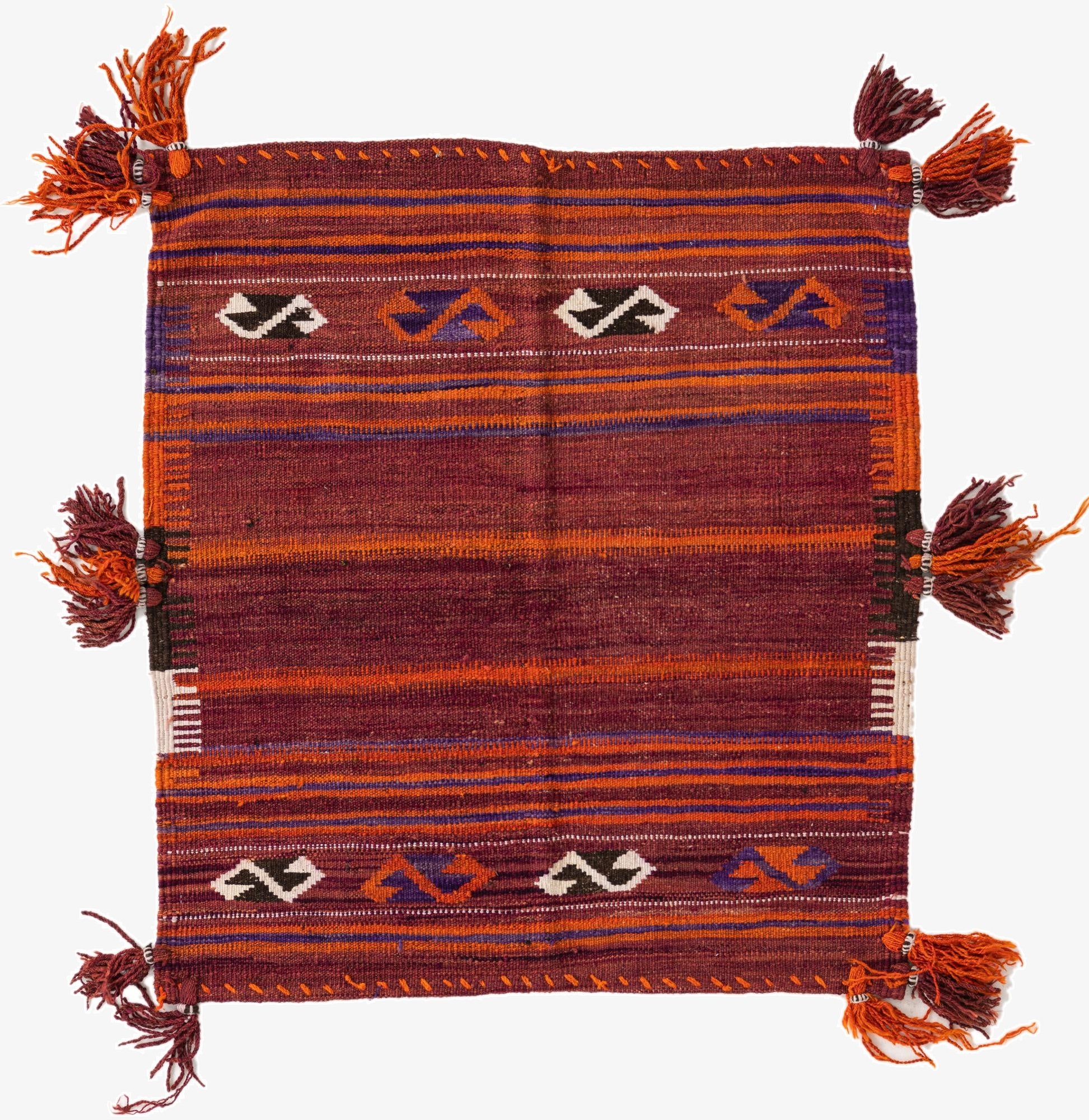  3' 5 x 3' 9  Hand Woven Kilim Fars Wool Square Rug