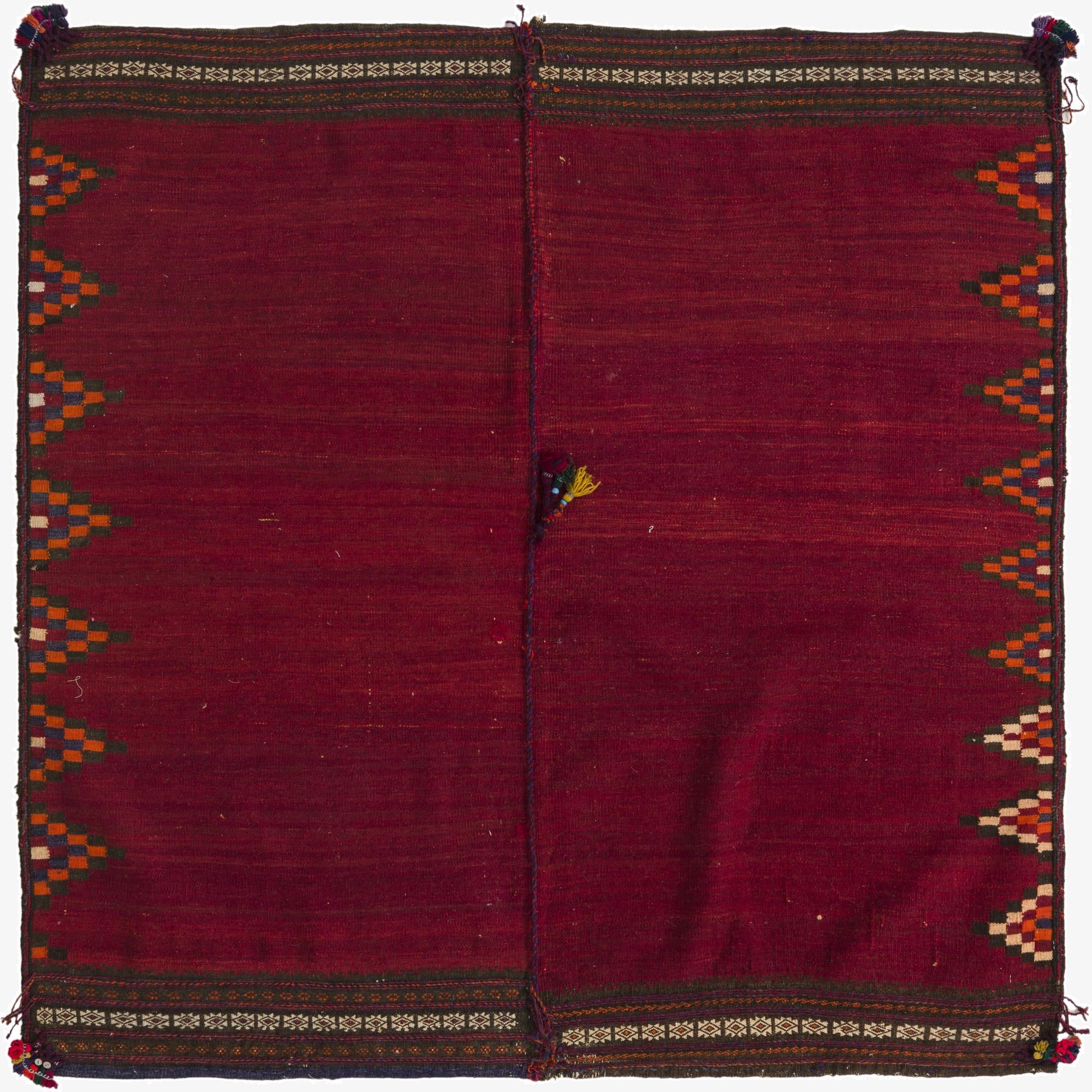  5' x 5' 2  Hand Woven Kilim Fars Wool Square Rug