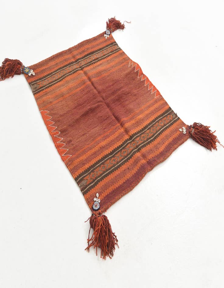 Detail image of  3' 2 x 3' 10  Hand Woven Kilim Maymana Wool Square Rug