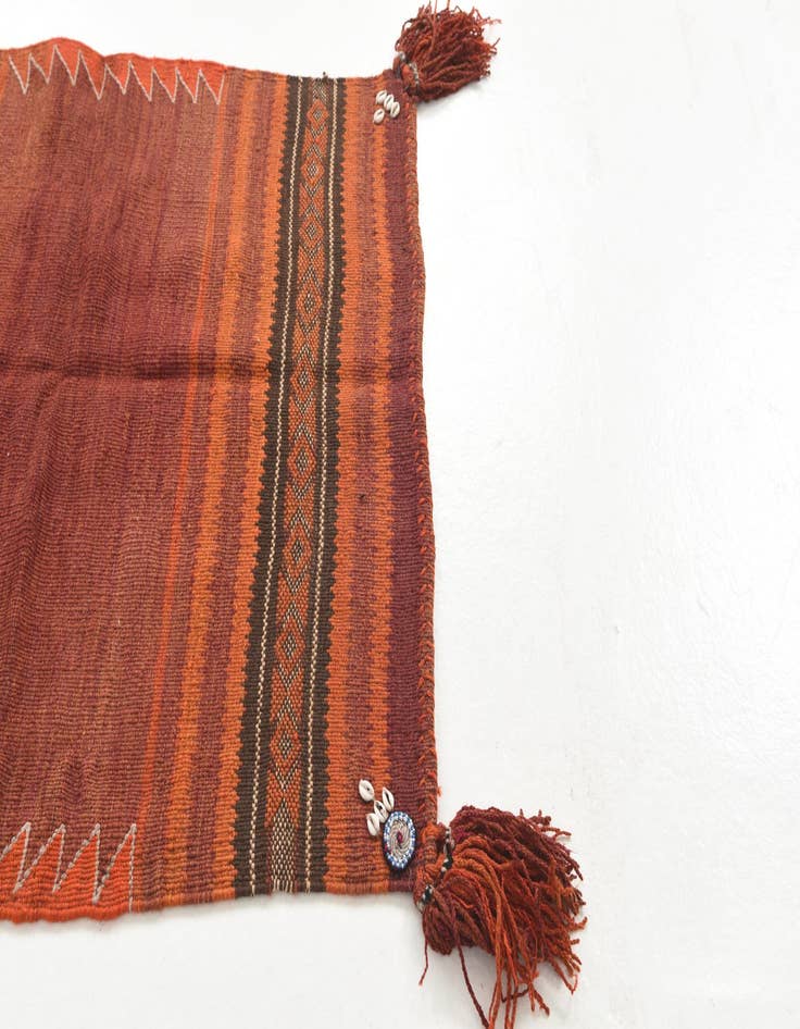 Detail image of  3' 2 x 3' 10  Hand Woven Kilim Maymana Wool Square Rug