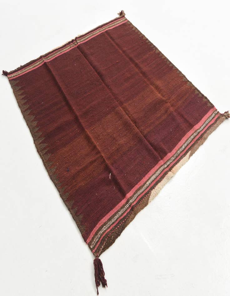 Detail image of  4' 10 x 4' 10  Hand Woven Kilim Modern Wool Square Rug