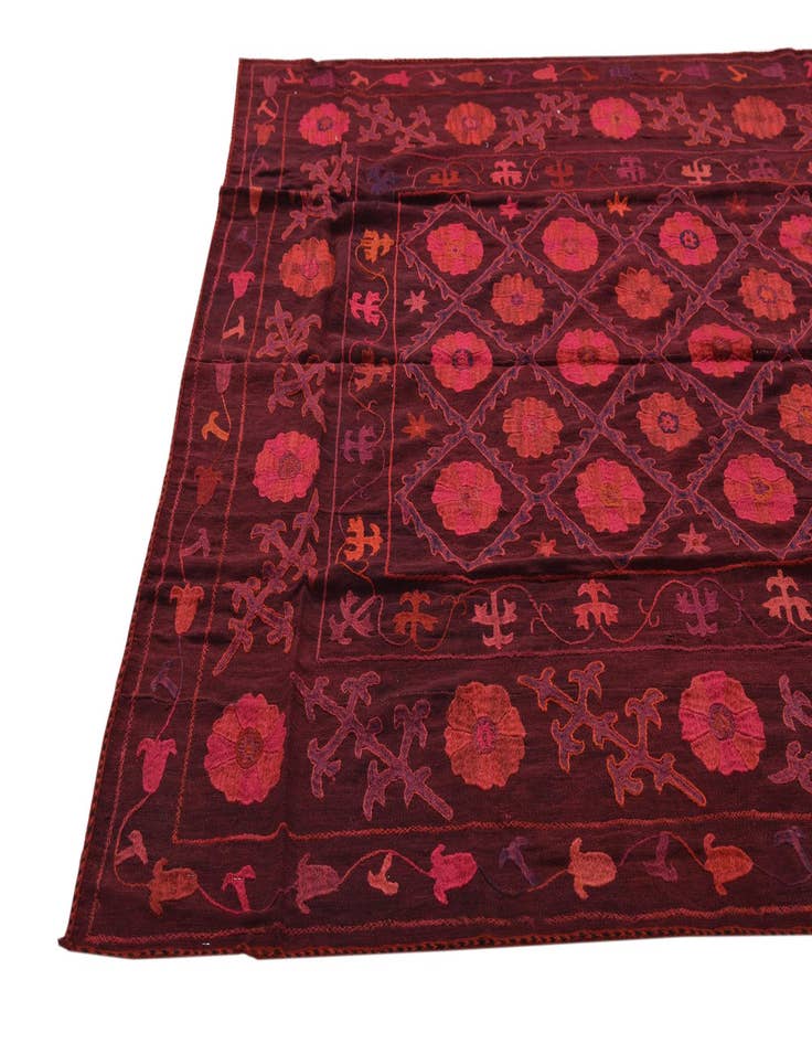 Detail image of  6' 4 x 6' 7  Hand Woven Kilim Modern Wool Square Rug