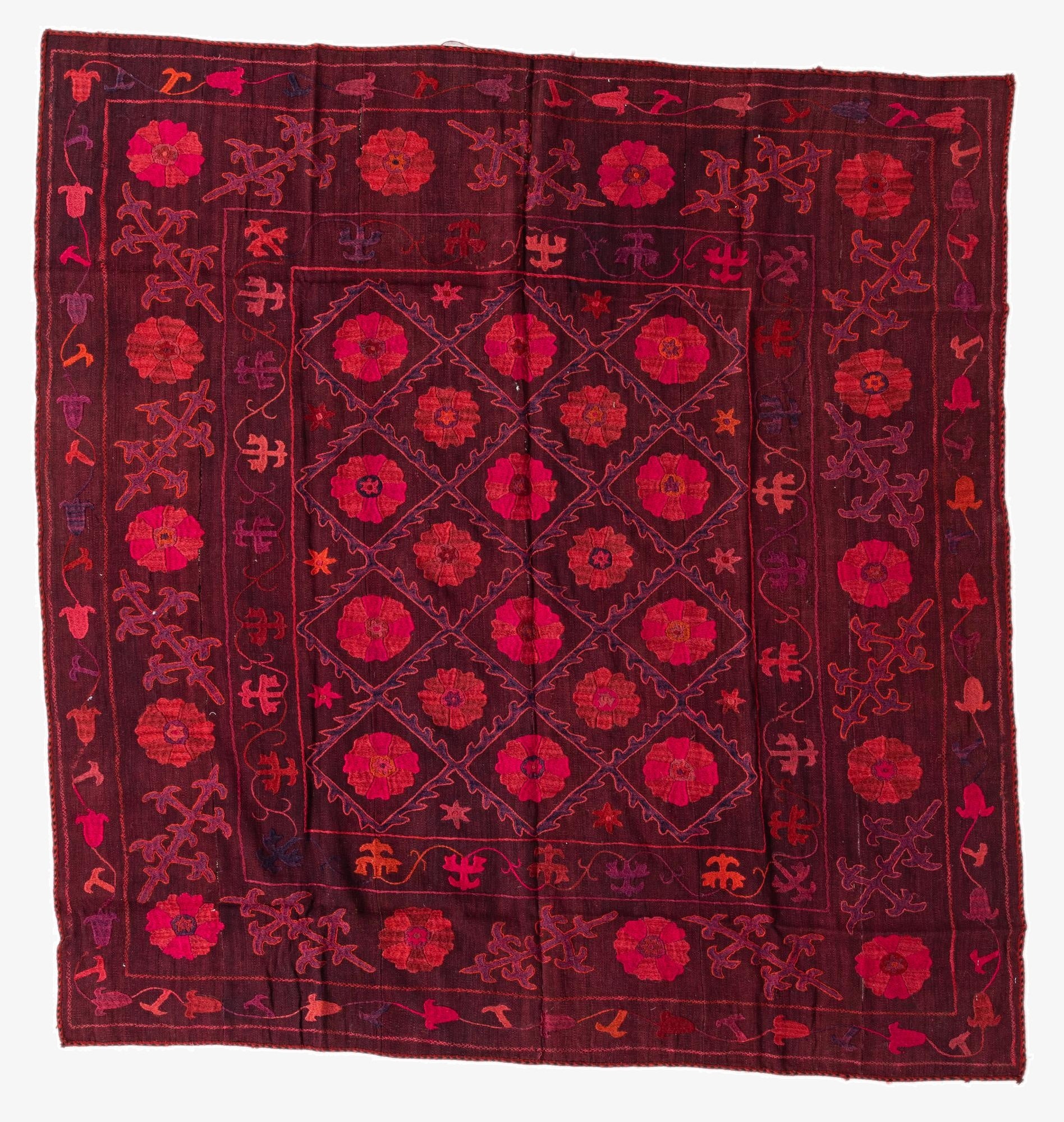  6' 4 x 6' 7  Hand Woven Kilim Modern Wool Square Rug