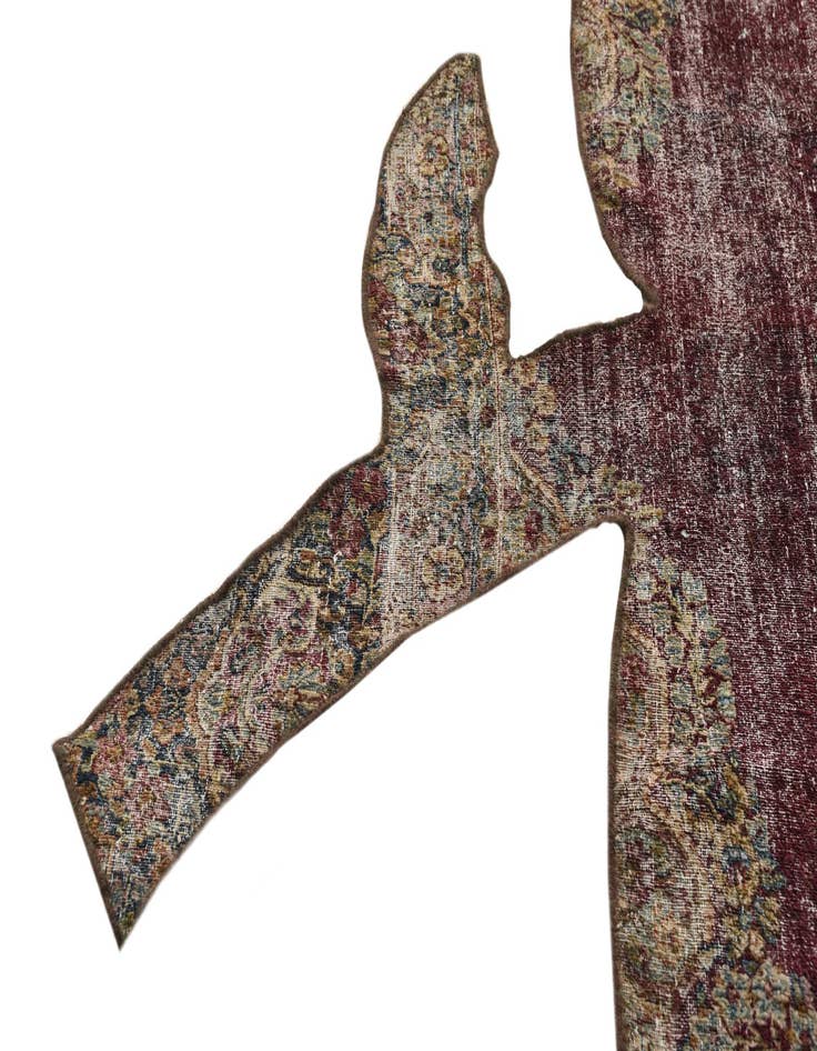 Detail image of  6' x 7'  Hand Knotted Ultra Vintage Persian Wool Square Rug