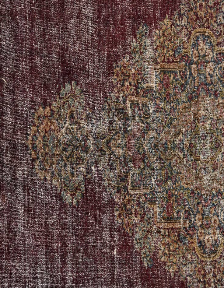 Detail image of  6' x 7'  Hand Knotted Ultra Vintage Persian Wool Square Rug