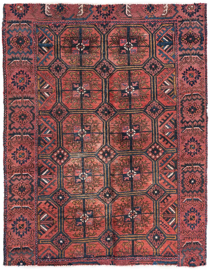  4' 9 x 5' 8  Hand Knotted Ultra Vintage Persian W...
