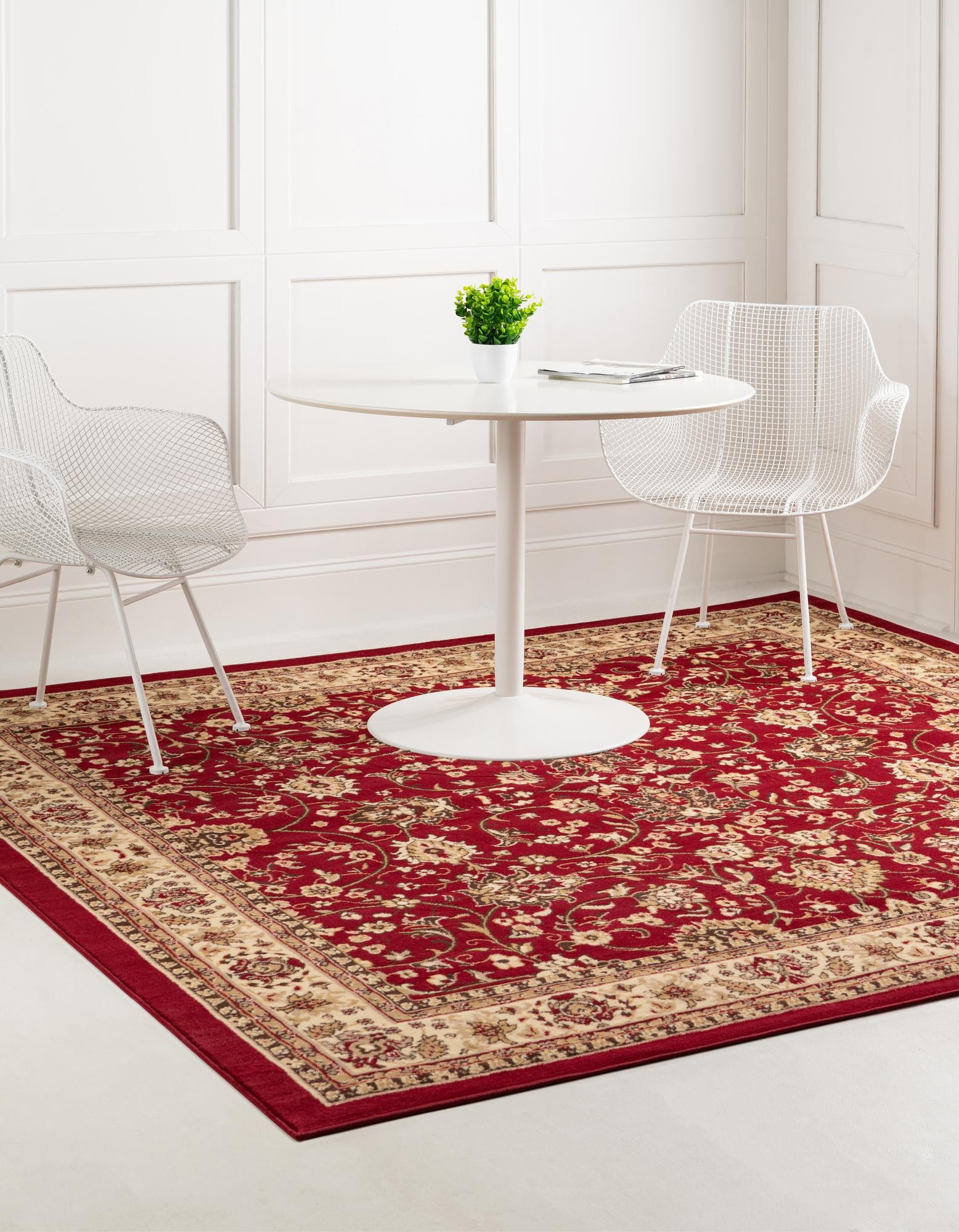 Burgundy 6' x 6' Yasmin Square Rug | Rugs.com