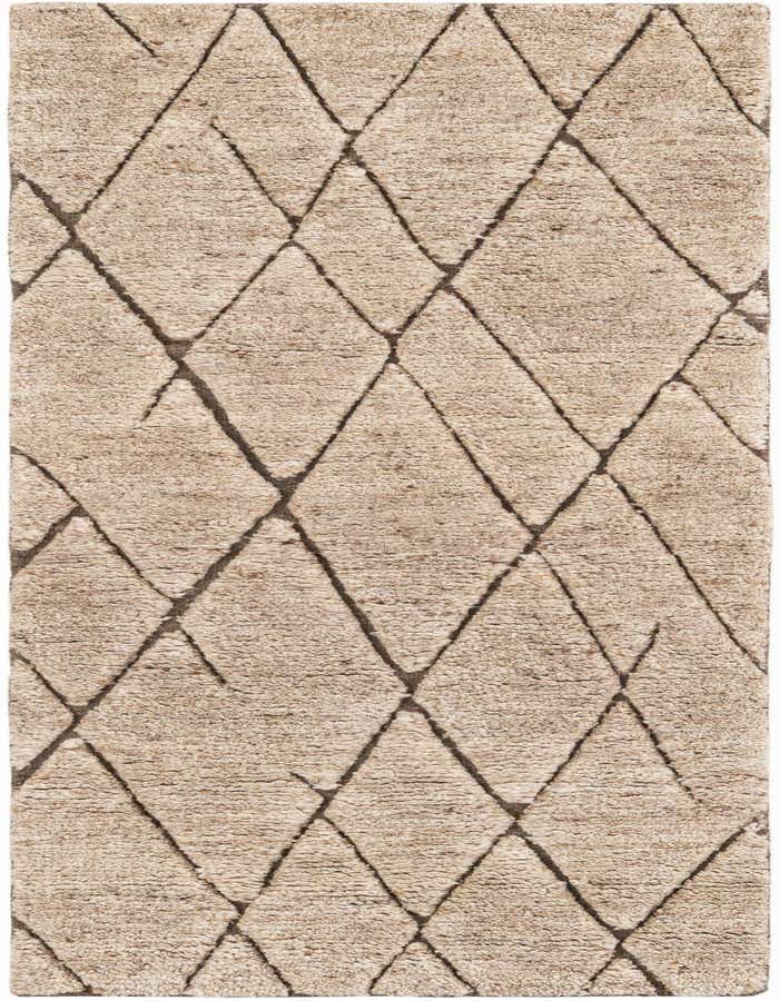 A 6 ft runner rug featuring a textured tan and brown diamond pattern, ideal for a hallway or kitchen.