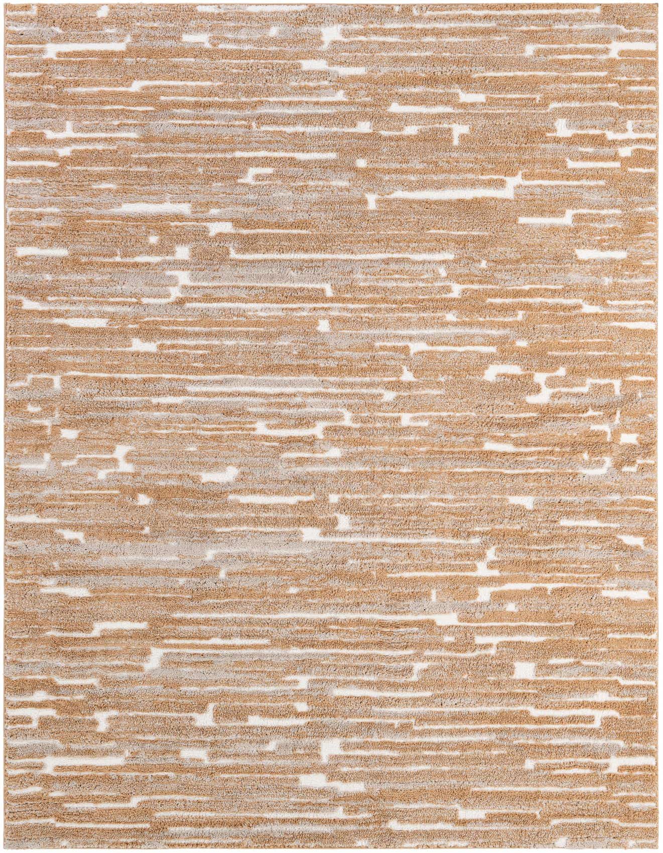 A 6x9 rectangular Rugs.com Sepia rug featuring a modern abstract pattern in textured brown and ivory tones.