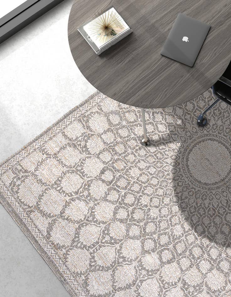 Detail image of  2' x 3' 1  Hand Woven Chenille Jute Rug