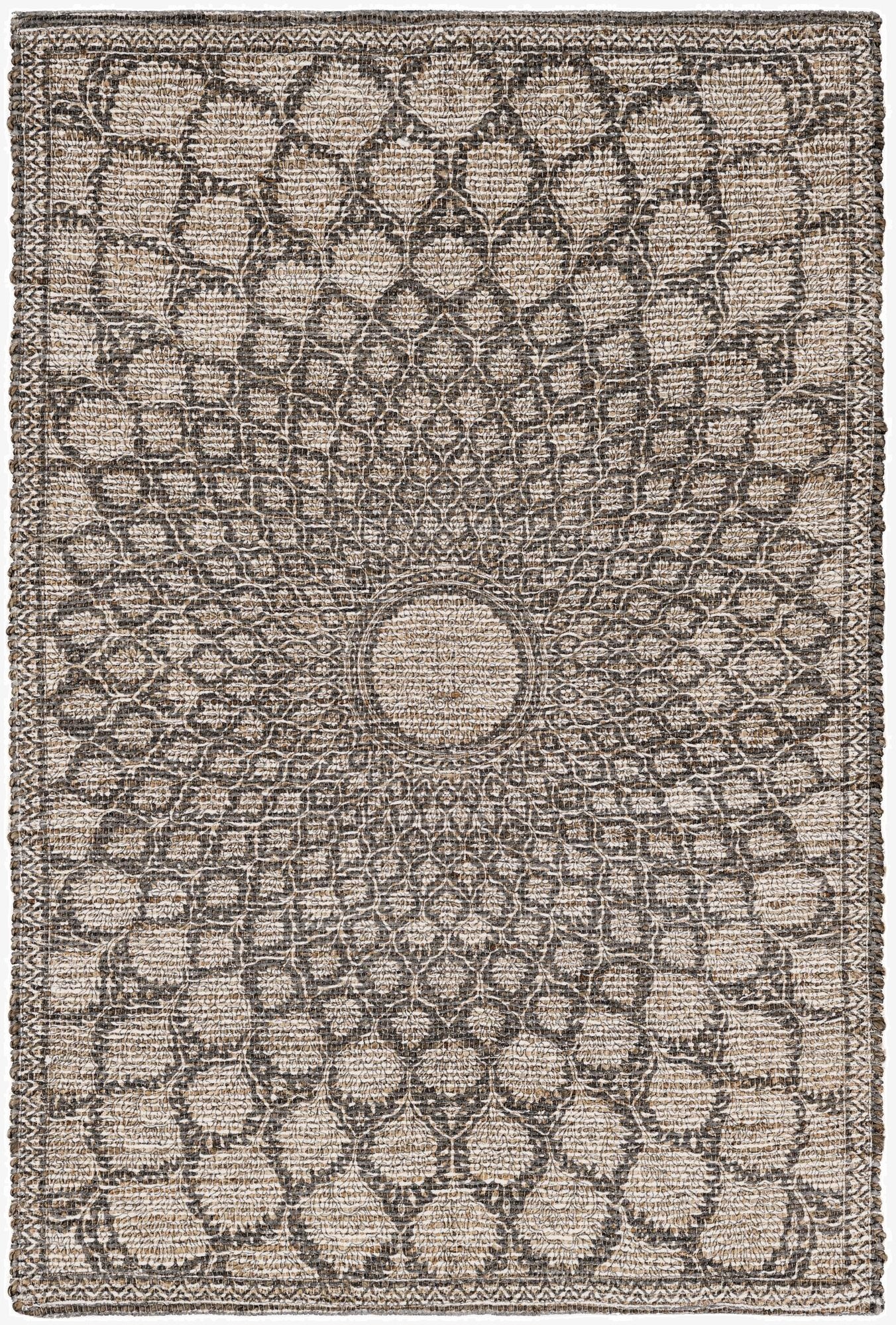  4' 1 x 6' 1  Hand Woven Chenille Jute Rug
