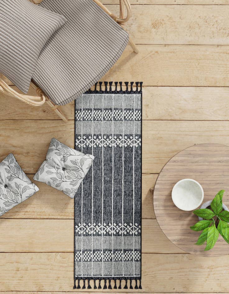 Detail image of  2' 2 x 8' 2  Washable Eco Bohemian Indoor / Outdoor Runner Rug