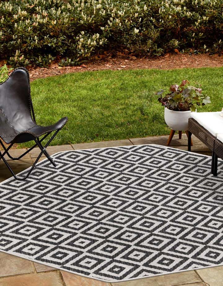 Charcoal Gray 7' 10 x 7' 10 Jill Zarin Costa Rica Indoor / Outdoor ...