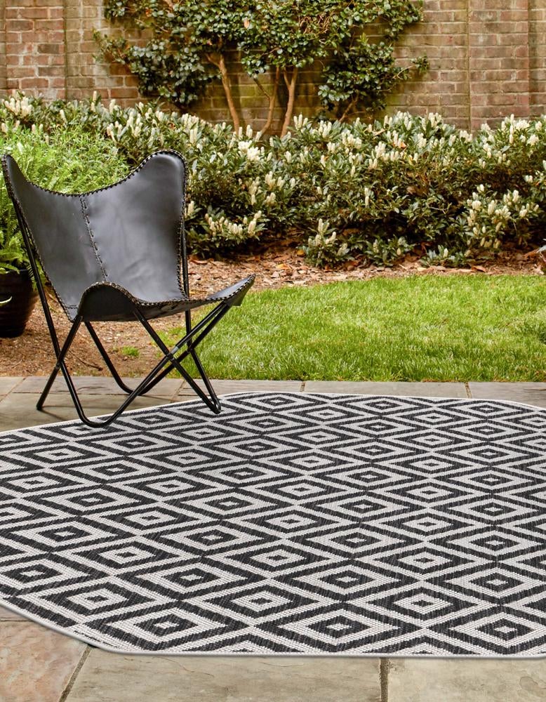 Charcoal Gray 7' 10 x 7' 10 Jill Zarin Costa Rica Indoor / Outdoor ...