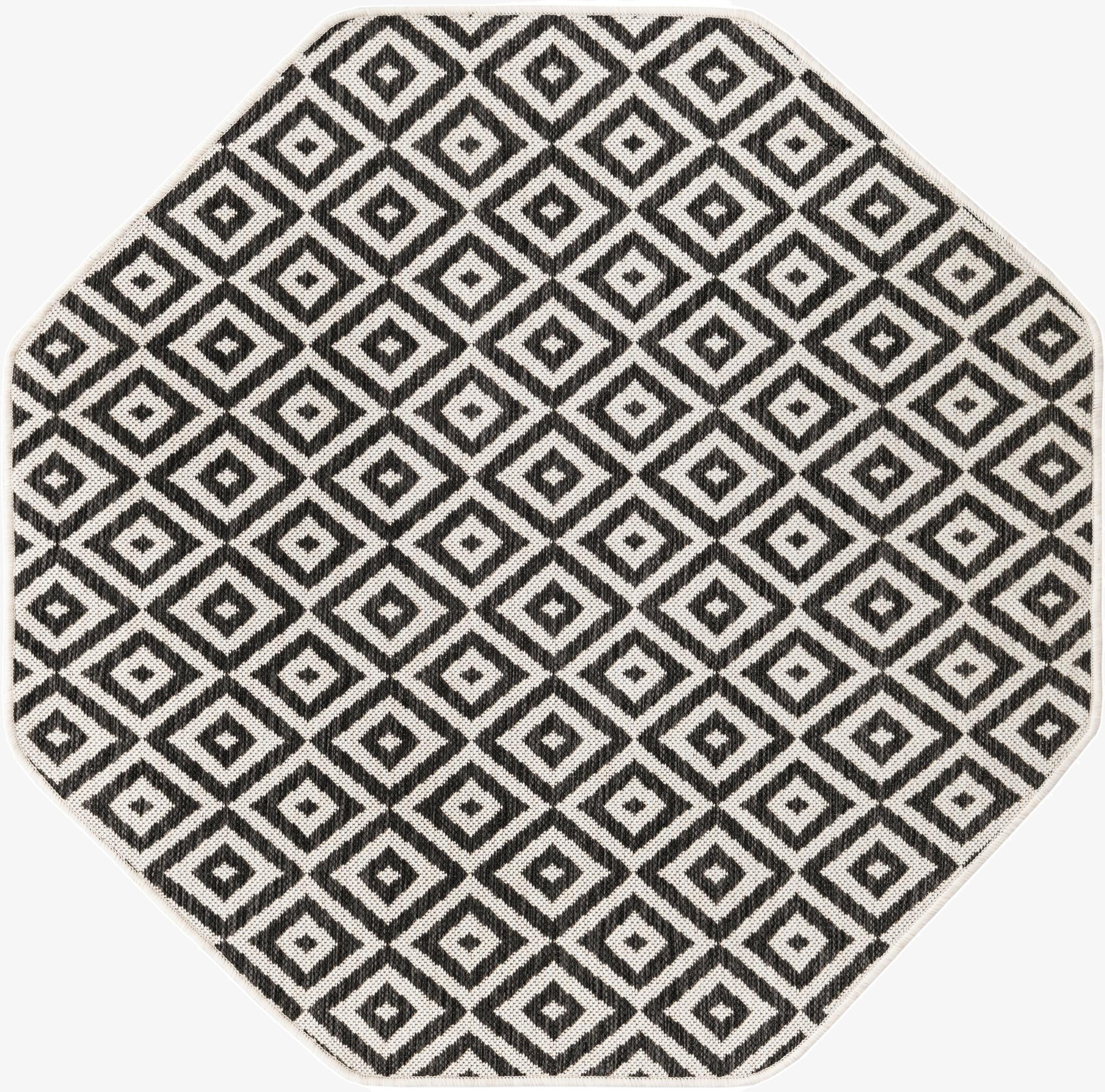  4' x 4'  Washable Jill Zarin Costa Rica Indoor / Outdoor Octagon Rug