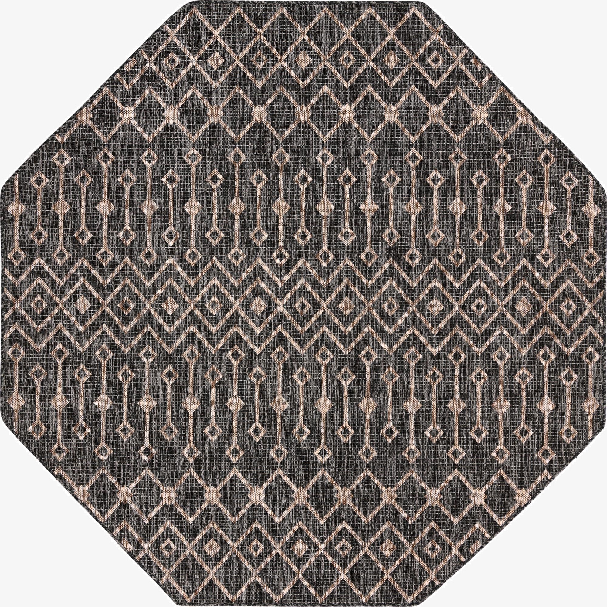  7' 10 x 7' 10  Washable Lattice Indoor / Outdoor Octagon Rug