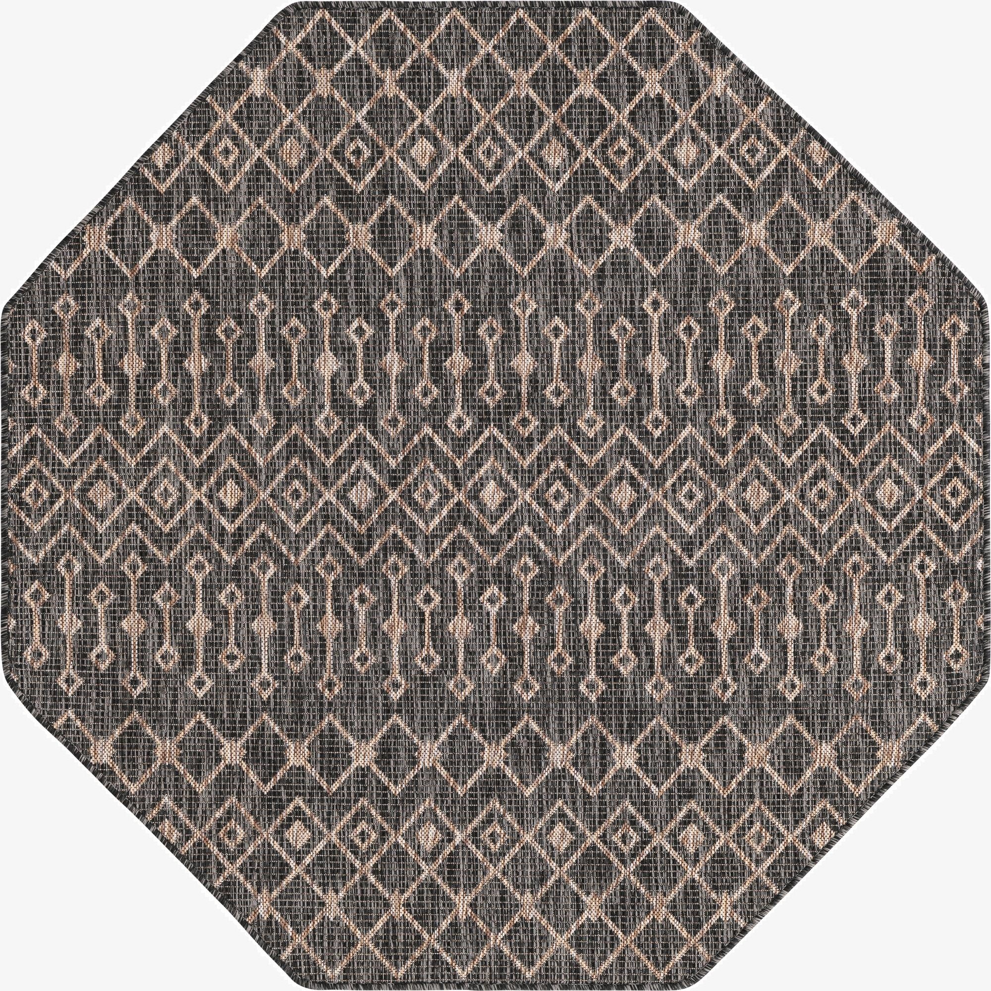  5' 3 x 5' 3  Washable Lattice Indoor / Outdoor Octagon Rug