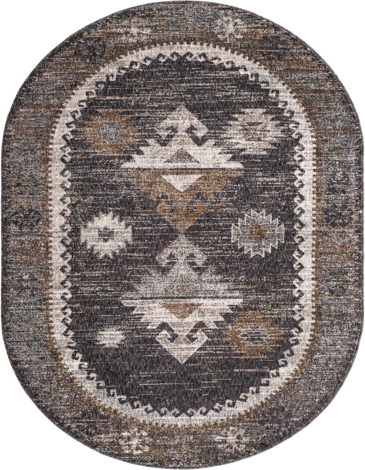 Primary image  5' 3 x 8' Eco Southwestern Oval Rug