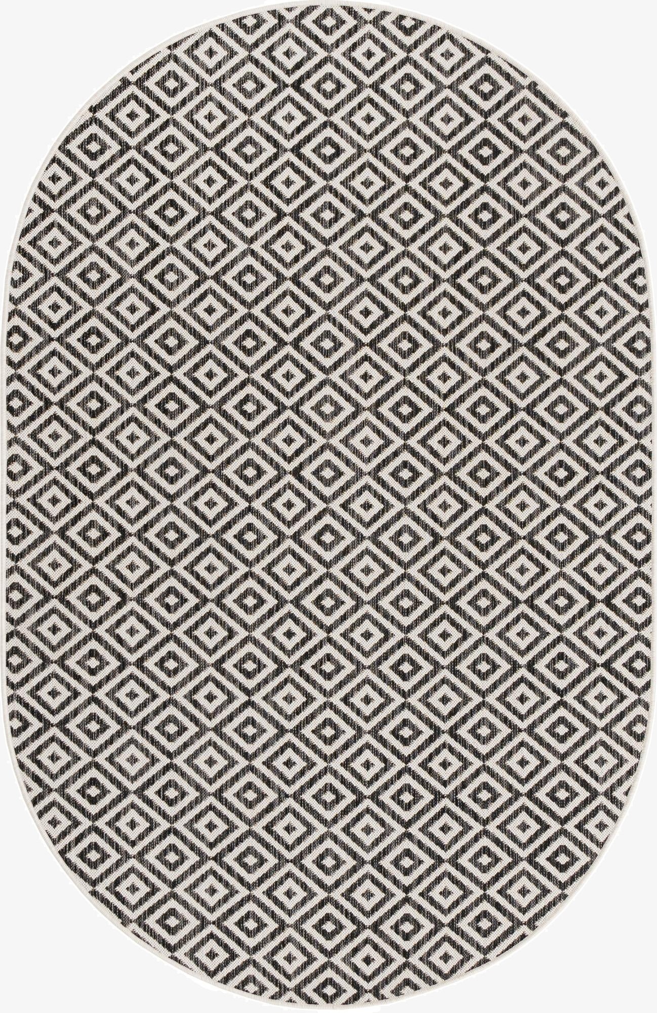  5' 3 x 8'  Washable Jill Zarin Costa Rica Indoor / Outdoor Oval Rug