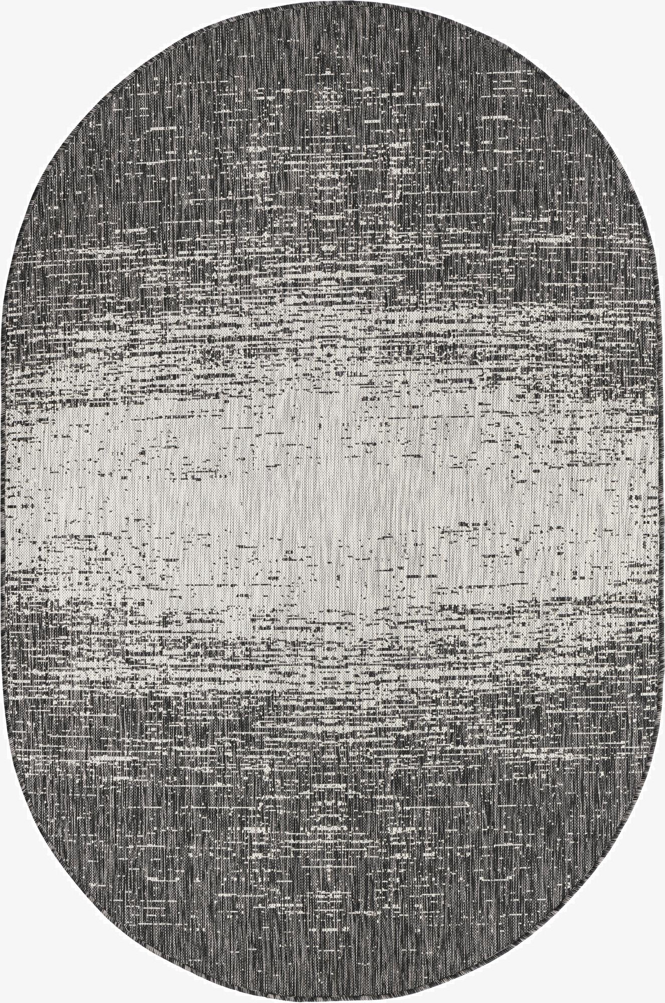  5' 3 x 8'  Washable Modern Indoor / Outdoor Oval Rug