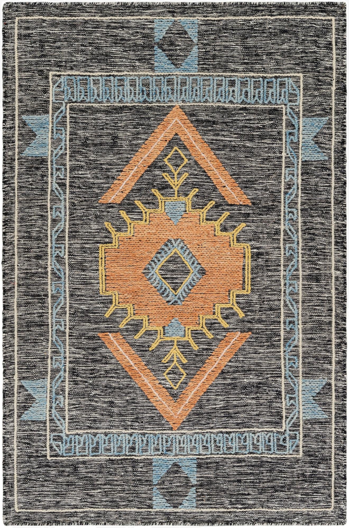  4' 1 x 6' 1  Hand Woven Kilim Wool Rug