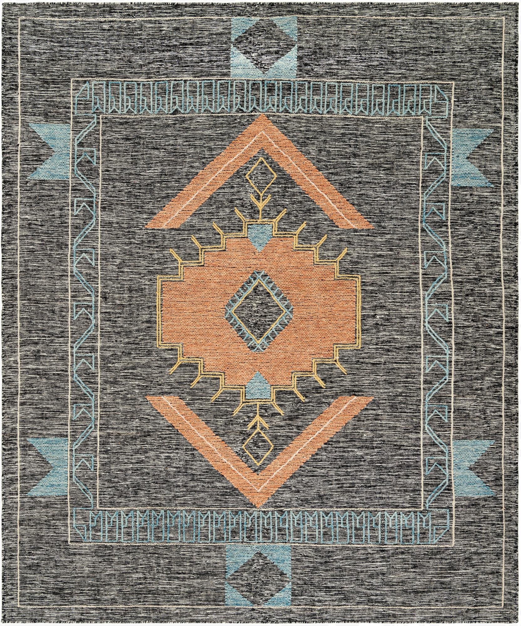 Primary image  7' 10 x 10'  Hand Woven Kilim Wool Rug