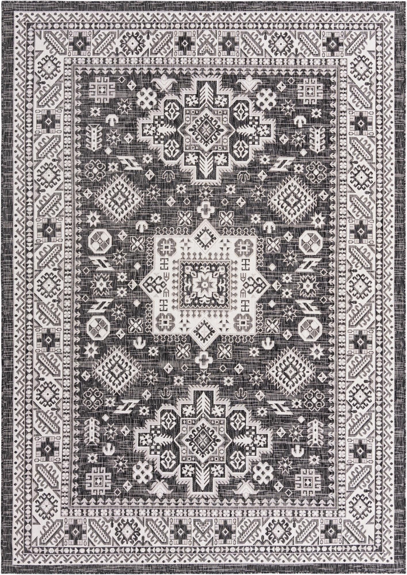  7' x 10'  Washable Aztec Indoor / Outdoor Rug