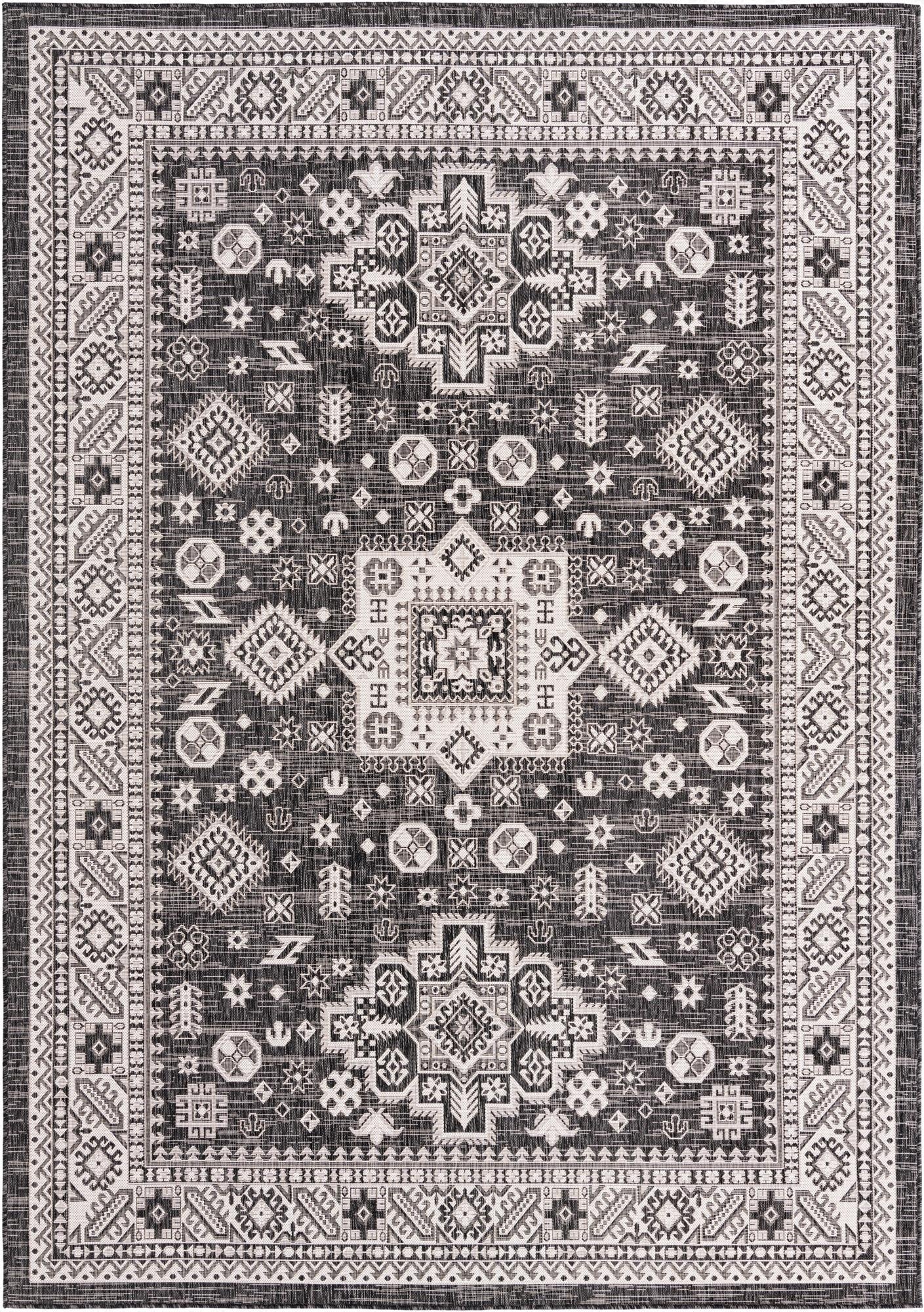  7' 10 x 11'  Washable Aztec Indoor / Outdoor Rug