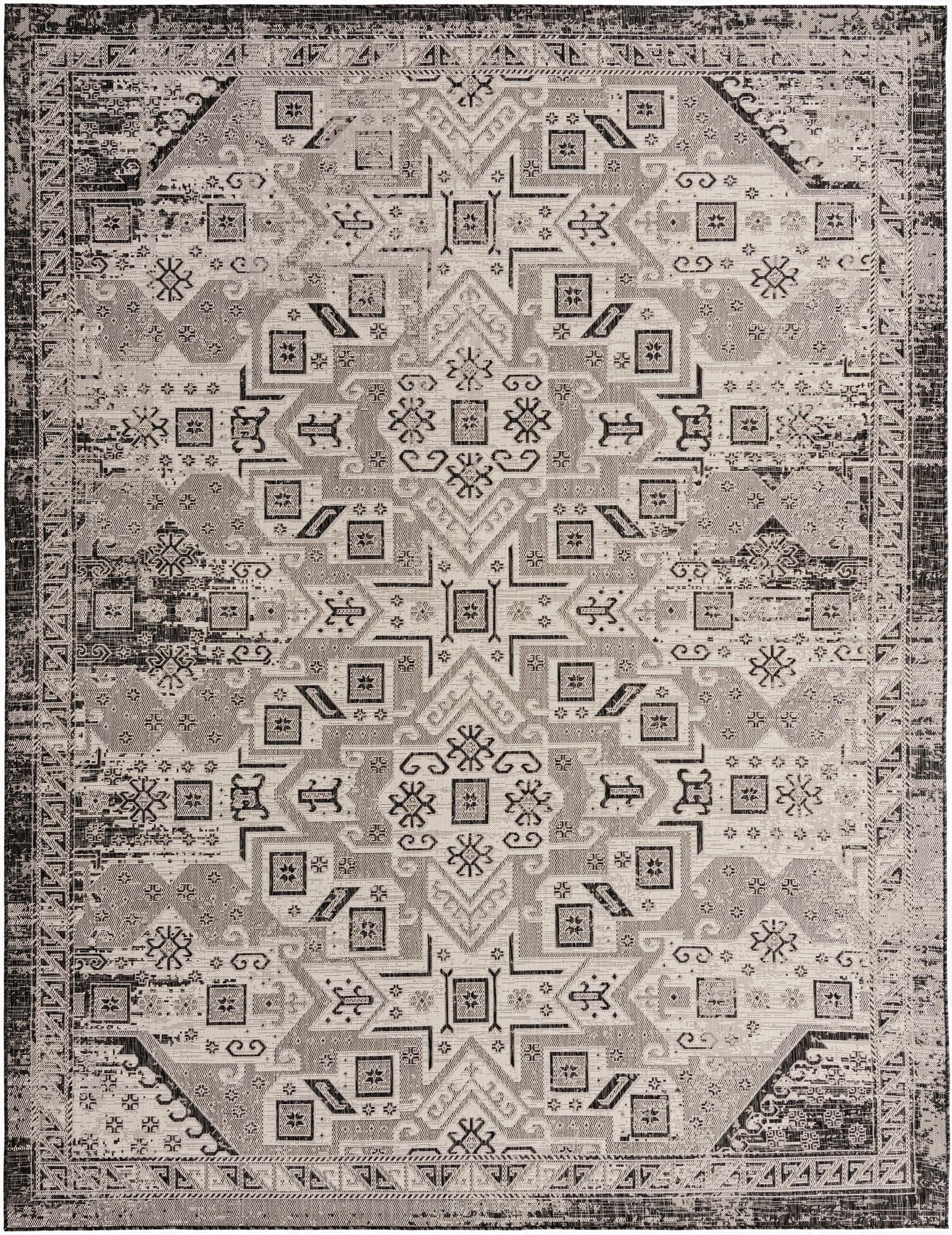  10' x 13'  Washable Aztec Indoor / Outdoor Rug