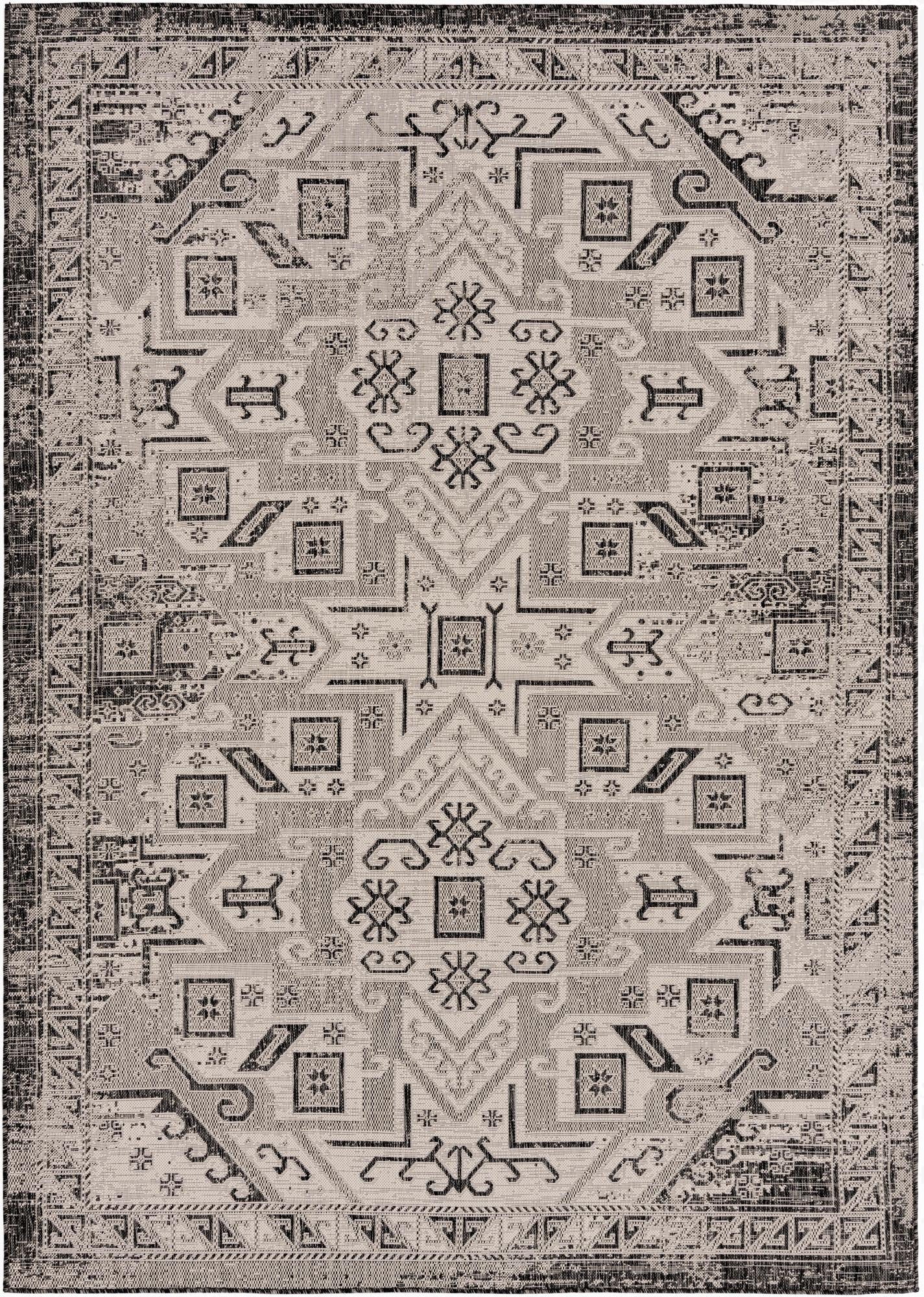  7' x 10'  Washable Aztec Indoor / Outdoor Rug