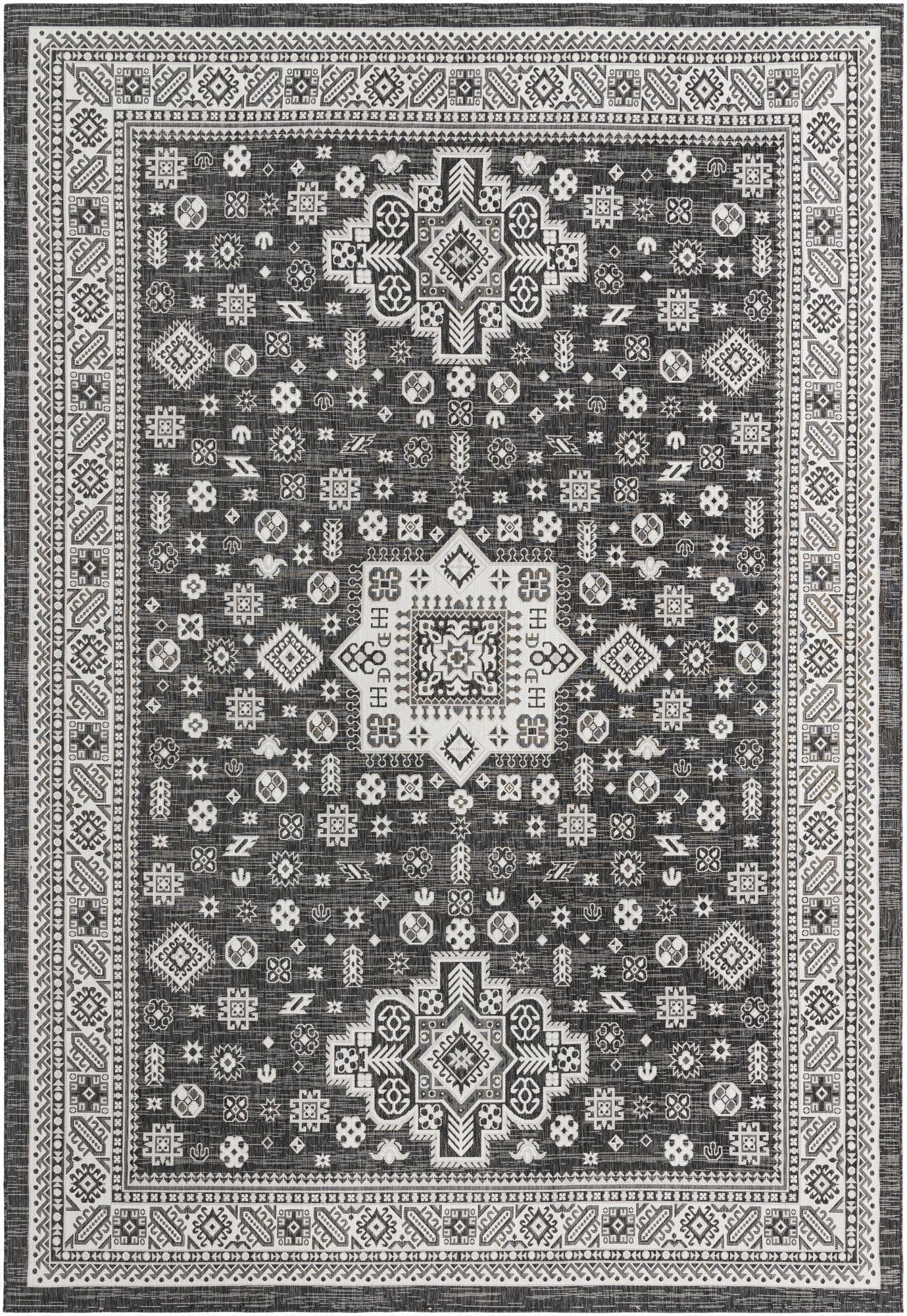  10' x 14'  Washable Aztec Indoor / Outdoor Rug