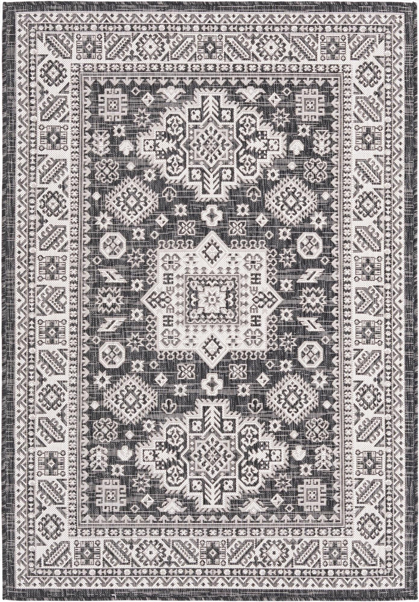  4' x 6'  Washable Aztec Indoor / Outdoor Rug