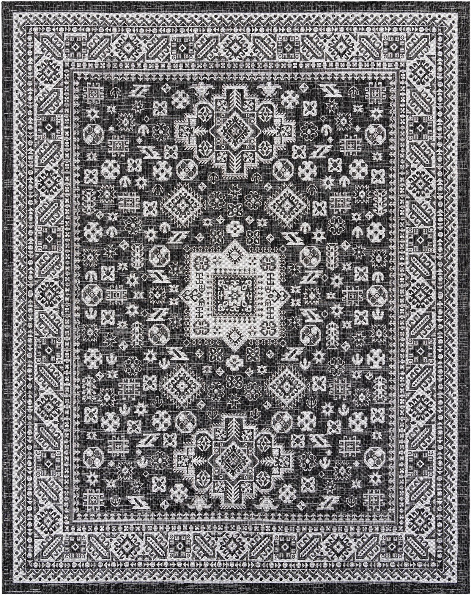  7' 10 x 10'  Washable Aztec Indoor / Outdoor Rug