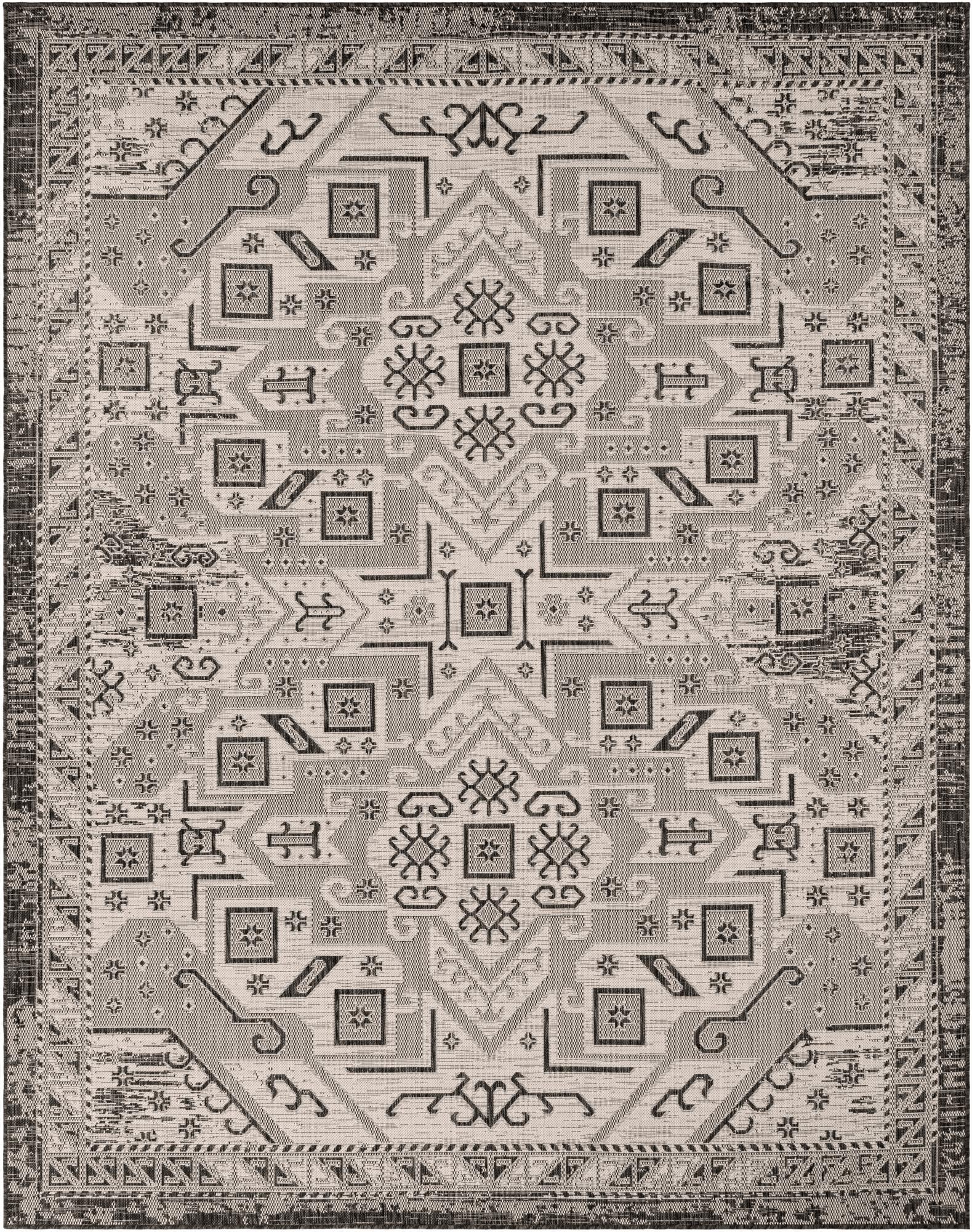  7' 10 x 10'  Washable Aztec Indoor / Outdoor Rug