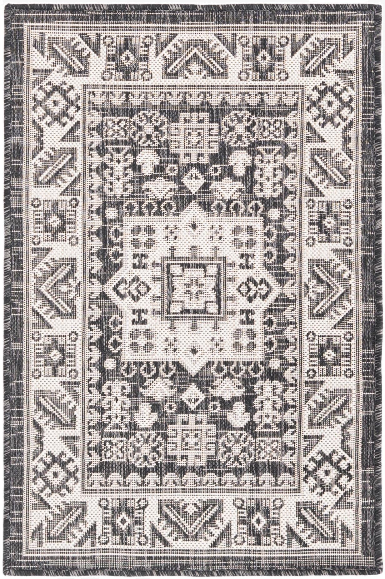  2' x 3'  Washable Aztec Indoor / Outdoor Rug