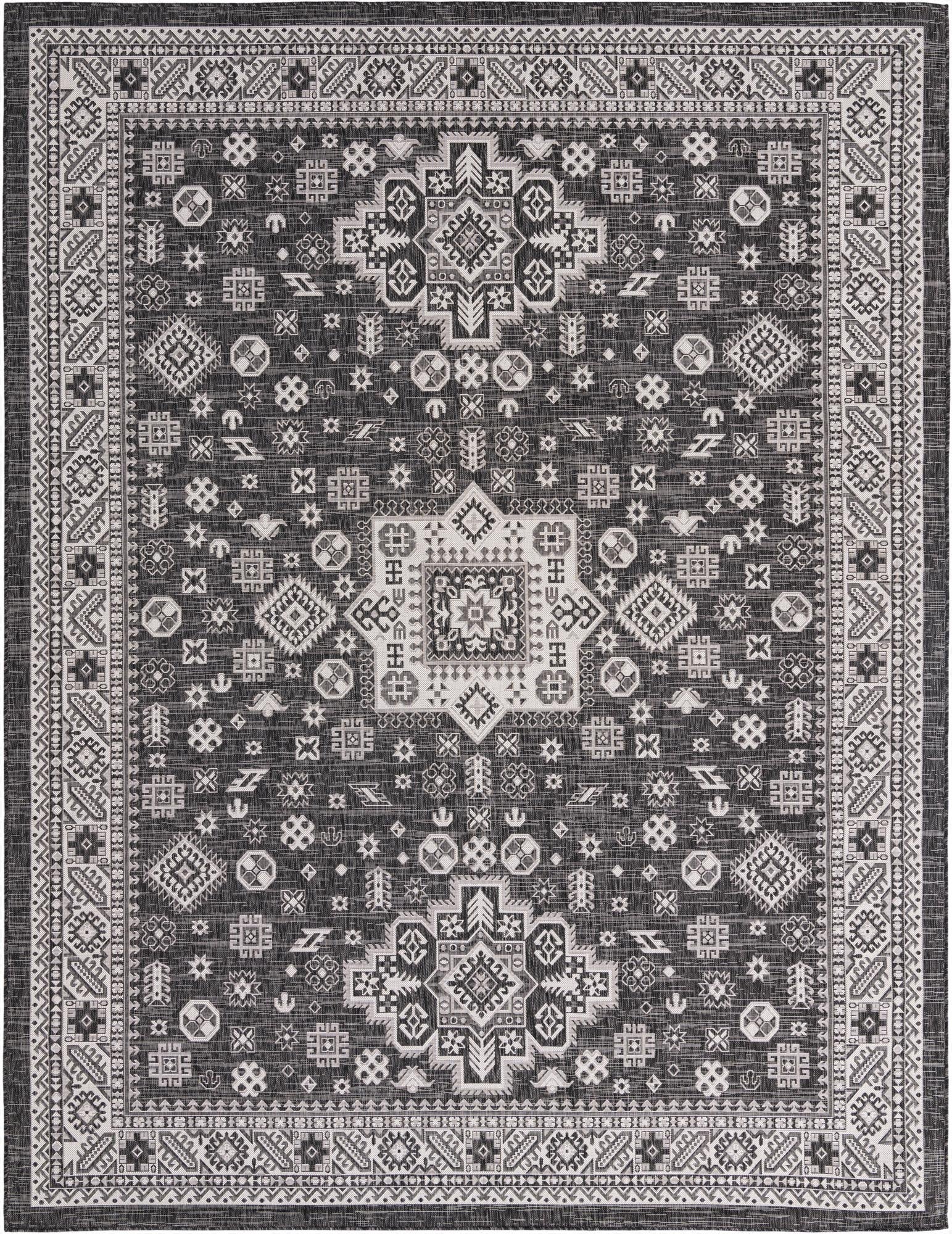  10' x 13'  Washable Aztec Indoor / Outdoor Rug