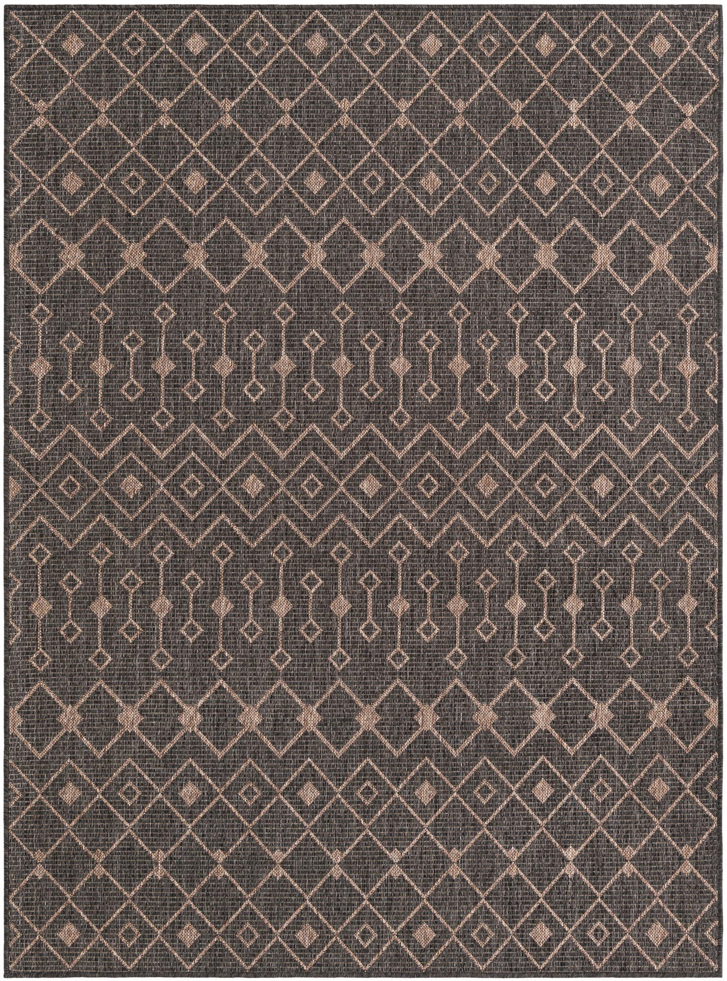 Primary image  5' 3 x 7'  Washable Lattice Indoor / Outdoor Rug