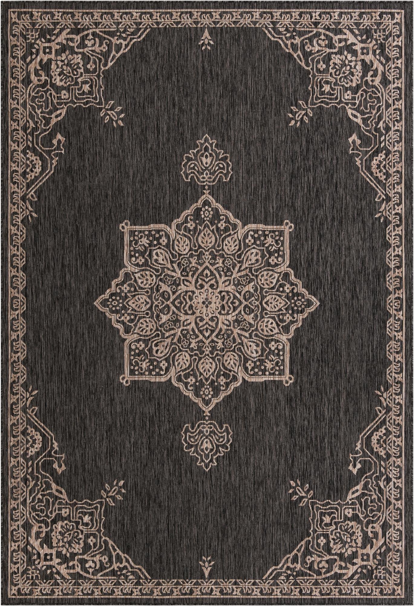  7' 10 x 11'  Washable Traditional Indoor / Outdoor Rug