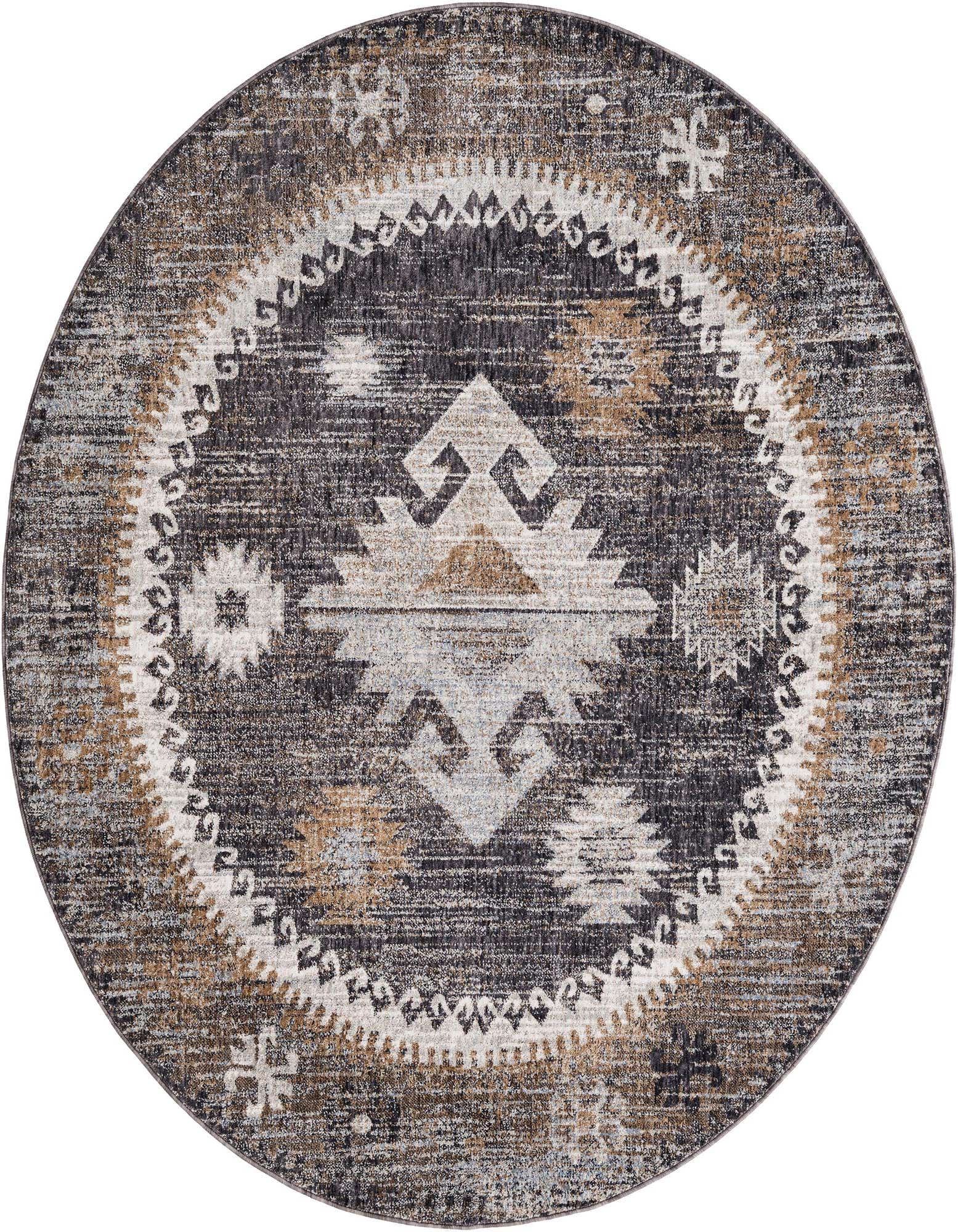 Primary image  7' x 7' Eco Southwestern Round Rug