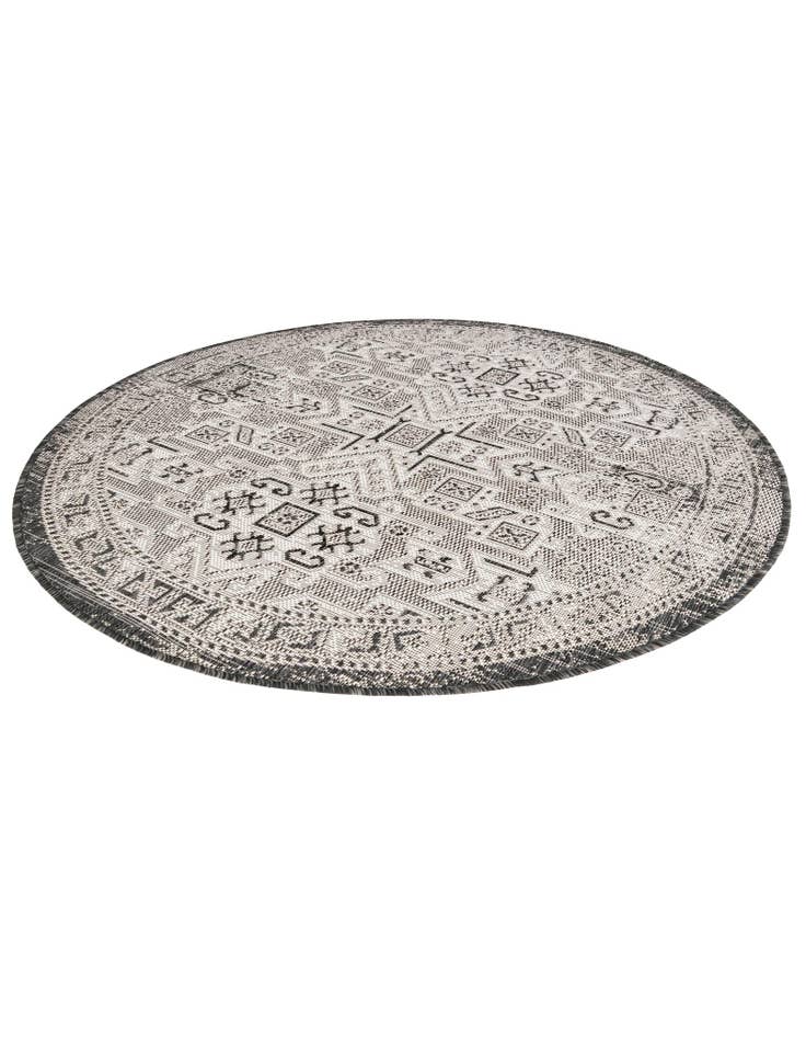 Detail image of  4' x 4'  Washable Aztec Indoor / Outdoor Round Rug