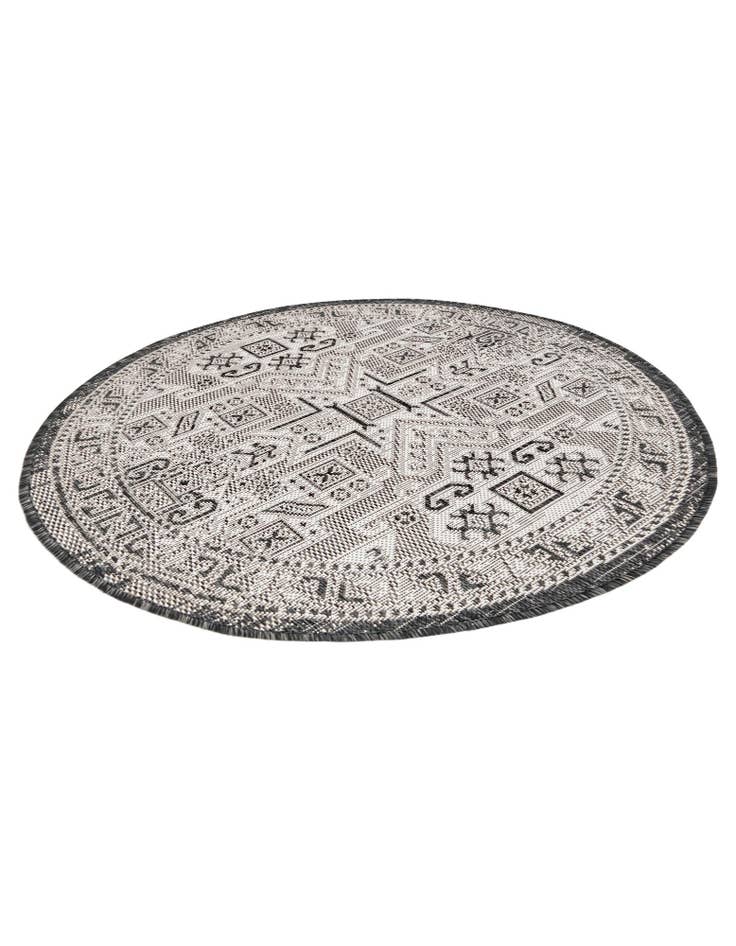 Detail image of  4' x 4'  Washable Aztec Indoor / Outdoor Round Rug