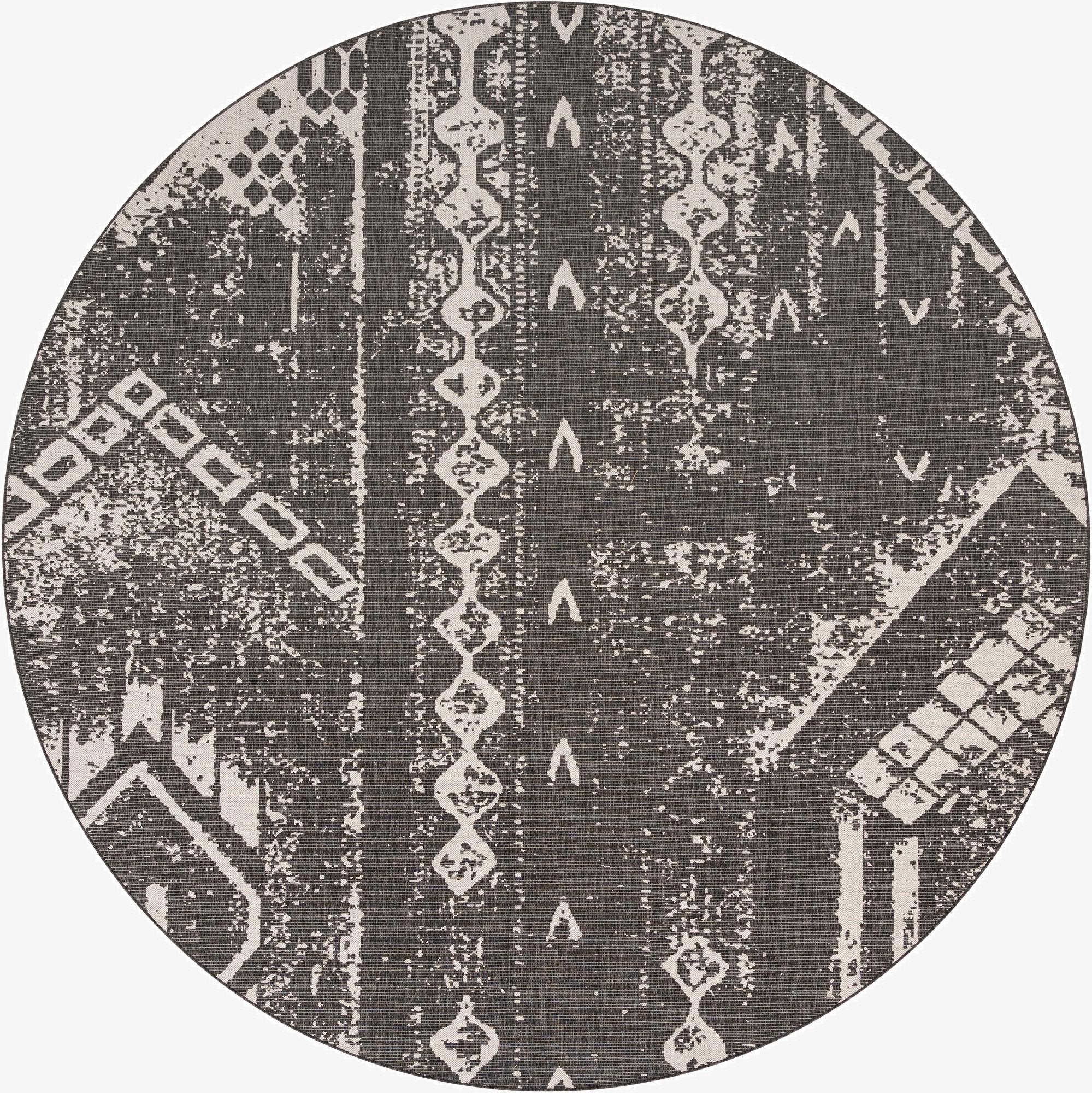  13' x 13'  Washable Bohemian Indoor / Outdoor Round Rug