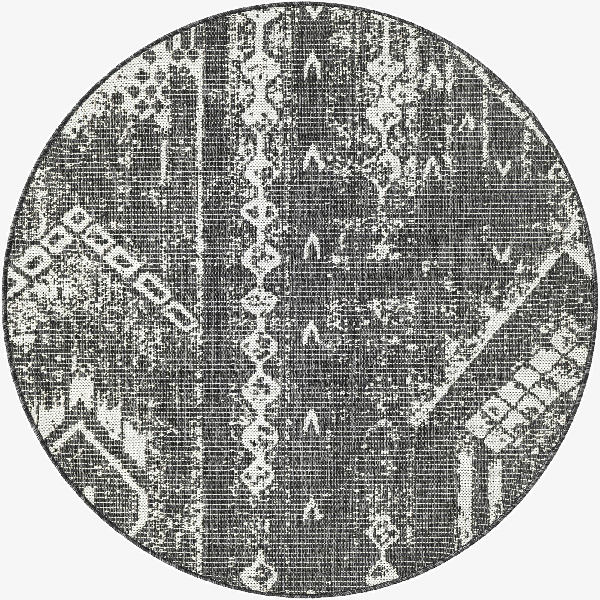  4' x 4'  Washable Bohemian Indoor / Outdoor Round Rug